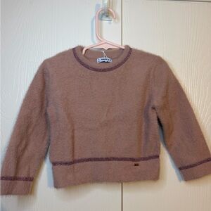 Mayoral Blush Sweater with Pink Glitter Accents